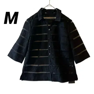 [택 포함 새상품] 레리안 블랙 레이스 자수 시어 셔츠 9호 M 상당