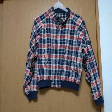 빈티지 잔프랑코 페레 봄버 체크 무늬 블루종 사이즈 40 이탈리아제