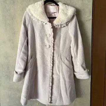 LIZ LISA 리즈리사 퍼 후와후와 퍼 A라인 코트 프릴 핑크 계열