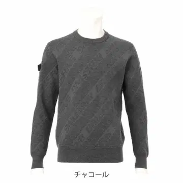 브리핑 크루넥 니트 차콜