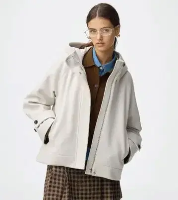 GU 코지 멜톤 숏 후디 코트