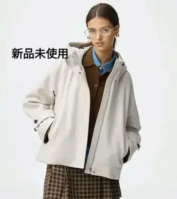 GU 코지 멜톤 숏 후디 코트