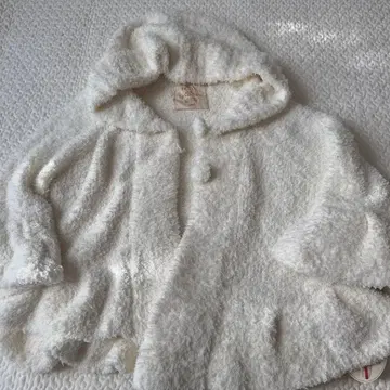 화이트 후드 부착 목욕 가운