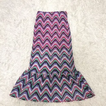 새상품급 AKTE 액테 프린트 레이스 스커트 F 익명 배송