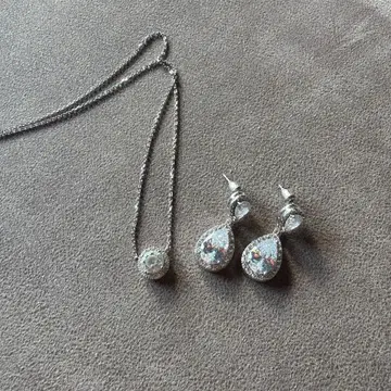 지르코니아풍 목걸이 귀걸이 세트