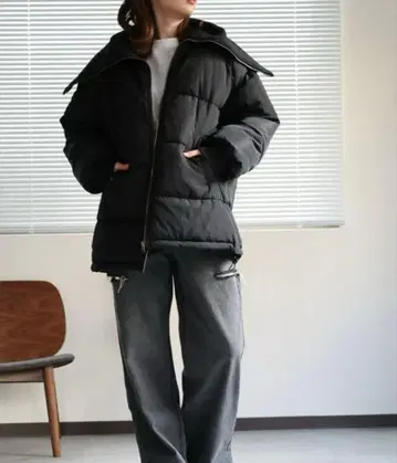 [ 2WAY ] 리브 컬러/스탠드 카라 충전솜 코트