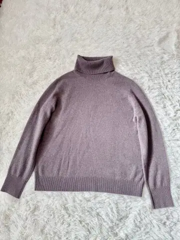 다카시마야 스웨터 터틀넥 캐시미어 100% 탁한 보라색 모카
