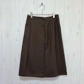 Y173 휴먼 우먼 스커트 무릎 기장 브라운 S 성인 여성스러운 청순