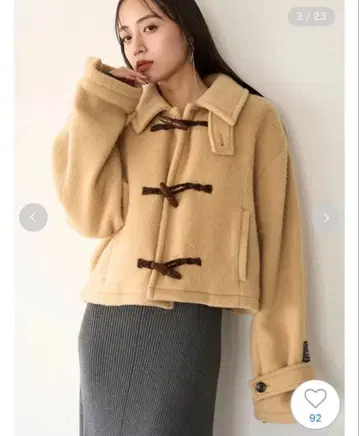 스나이델 SNIDEL 울 샤기 숏 더플