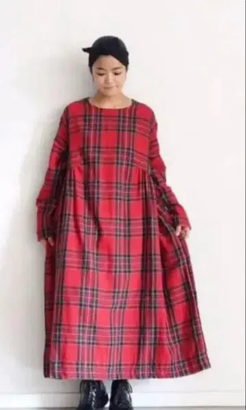 이치 타탄 체크 원피스