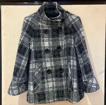 ZARA BASIC 자라 베이직 스탠드 카라 코트 트위드