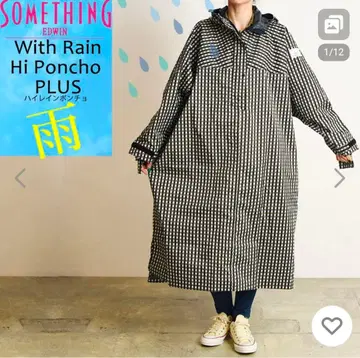 SOMETHING 레인 판초 깅엄