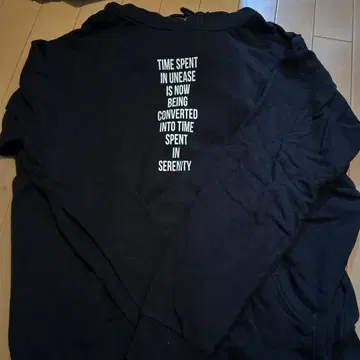 블랙 L 사이즈 메시지 프린트 후드티