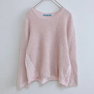 에그랑티느 니트 스웨터 긴팔 일본제 40 사이즈 핑크 모헤어 혼방