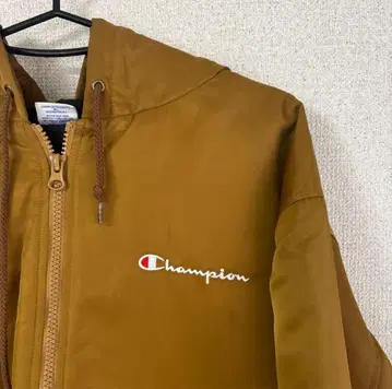 Champion 브라운 후드 부착 자켓 집업 후드티 아우터