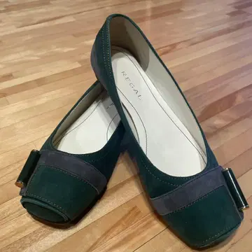 REGAL 그린 스웨이드 발레 슈즈