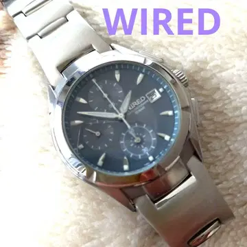 WIRED ALBA 크로노그래프 손목시계 다크 블루