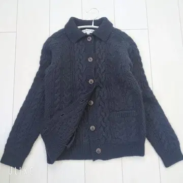 [새상품급] 유니클로 x 이네스 콜라보 케이블 니트 가디건 네이비 M