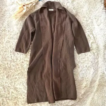 [ 이네드 ] 브라운 가디건 롱 코트 울 혼방 캐시미어 혼방 S 사이즈