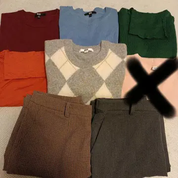 유니클로 긴팔 니트 스웨터, 히트텍 t, 슬랙스