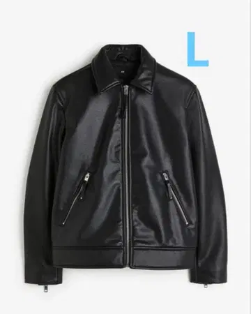 컨디션 최상 H&M 인조 가죽 자켓 L 사이즈 블랙