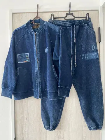 CUBESUGAR 다크 블루 셋업 자켓 팬츠