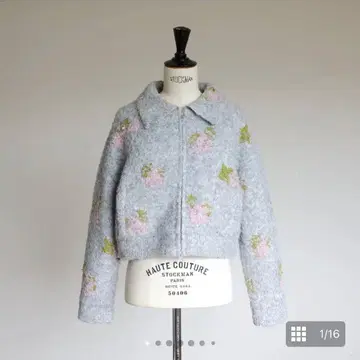 새상품 택 포함 지프소피아 gypsohila 플라워 니트 자켓