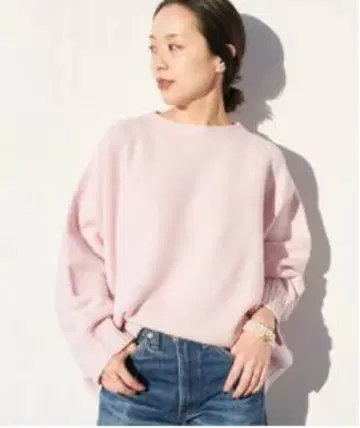 Plage 파인 울 와이드 크루 PO 핑크