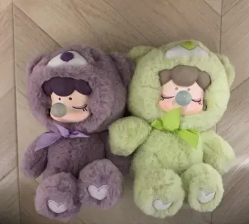 인형옷 인형 봉제 인형 2체 세트 퍼플/그린 해외 아트 토이