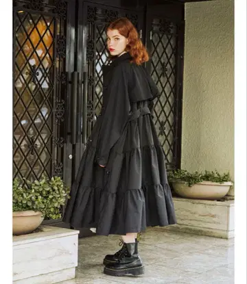 트렌치 티어드 원피스 코트 jouetie