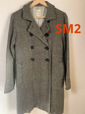 SM2 체크 무늬 울 체스터 코트