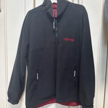 LUCKY STRIKE 리버서블 플리스 자켓 하프 지퍼 블랙
