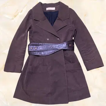 kaviar gauche 코트 M 상당 롱 지퍼 슬리브 벨트 포함