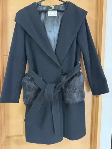 Rady 후드 부착 가운 코트 인조 모피 포켓