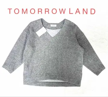 미사용 투모로우랜드 울 혼방 v넥 풀오버 그레이 계열 깔끔한 심플