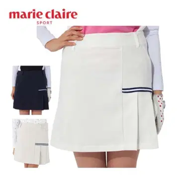 [ 미사용 ] 마리끌레르 비대칭 플리츠 스커트 라이트 그레이 M