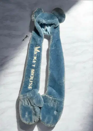 디즈니 미키 퍼 머플러 팬캡 파랑 블루 장갑