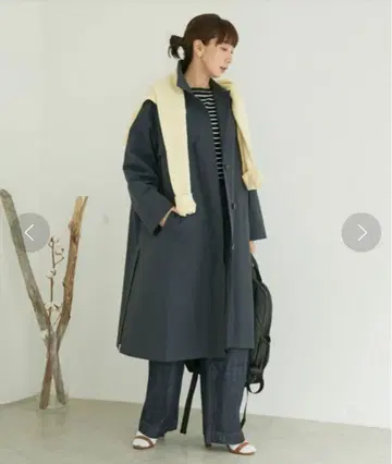 DOUX ARCHIVES 스텐 칼라 롱 코트 베이직 안감 있음