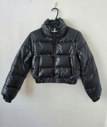 가죽 다운풍 숏 기장 블루종 자켓