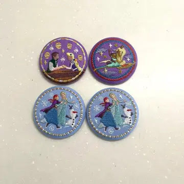 디즈니 자수 캔뱃지 겨울왕국 알라딘 라푼젤