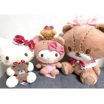 타이니 참 산리오 캐릭터즈 산리오 헬로키티 봉제 인형 3개