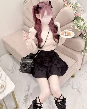 HONEY MEW 허니뮤우 암 리본 슬릿 깅엄 상의