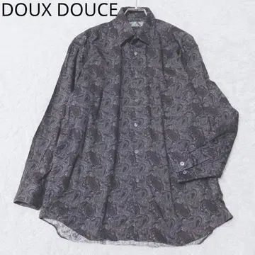 듀크스 두체 긴팔 셔츠 페이즐리 라운드 컷 면 100% 올 패턴