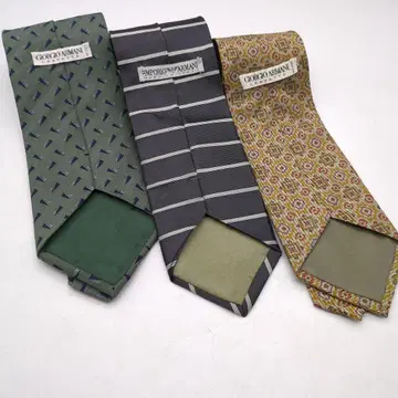 묶음 판매 Giorgio Armani 기하학 패턴 넥타이 그린