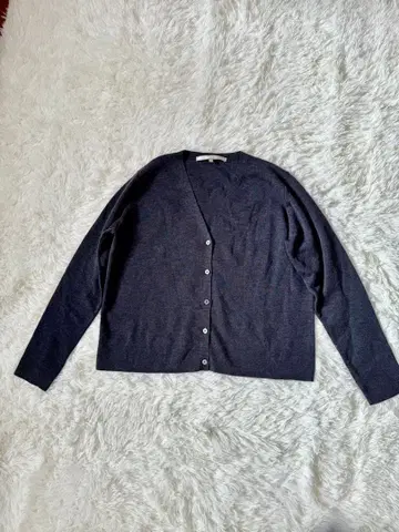 자유구 가디건 모 100% 그레이 손세탁 가능