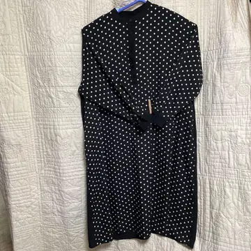 안티카 도트 무늬 롱 원피스 블랙