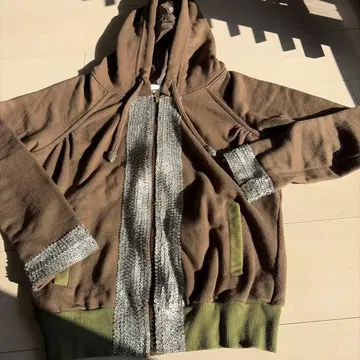 ALTRAMODA 스팽글 카키 브라운 후드티 S