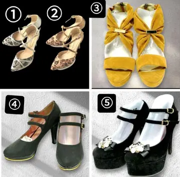 하자품 스트랩 포함 하이힐 5켤레 묶음 판매 12/16까지 판매!