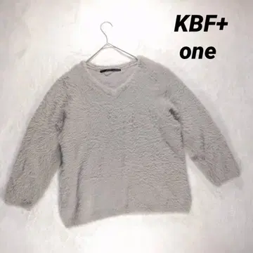 [KBF 플러스] 샤기 니트 풀오버 (one) 그레이 V넥