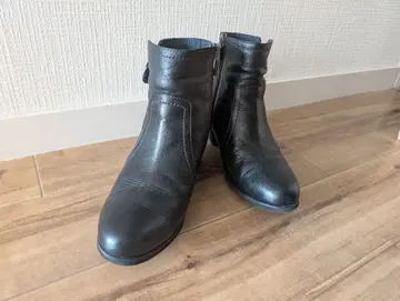 [뷰포트] 숏 가죽 부츠 22cm 사이드 지퍼 블랙